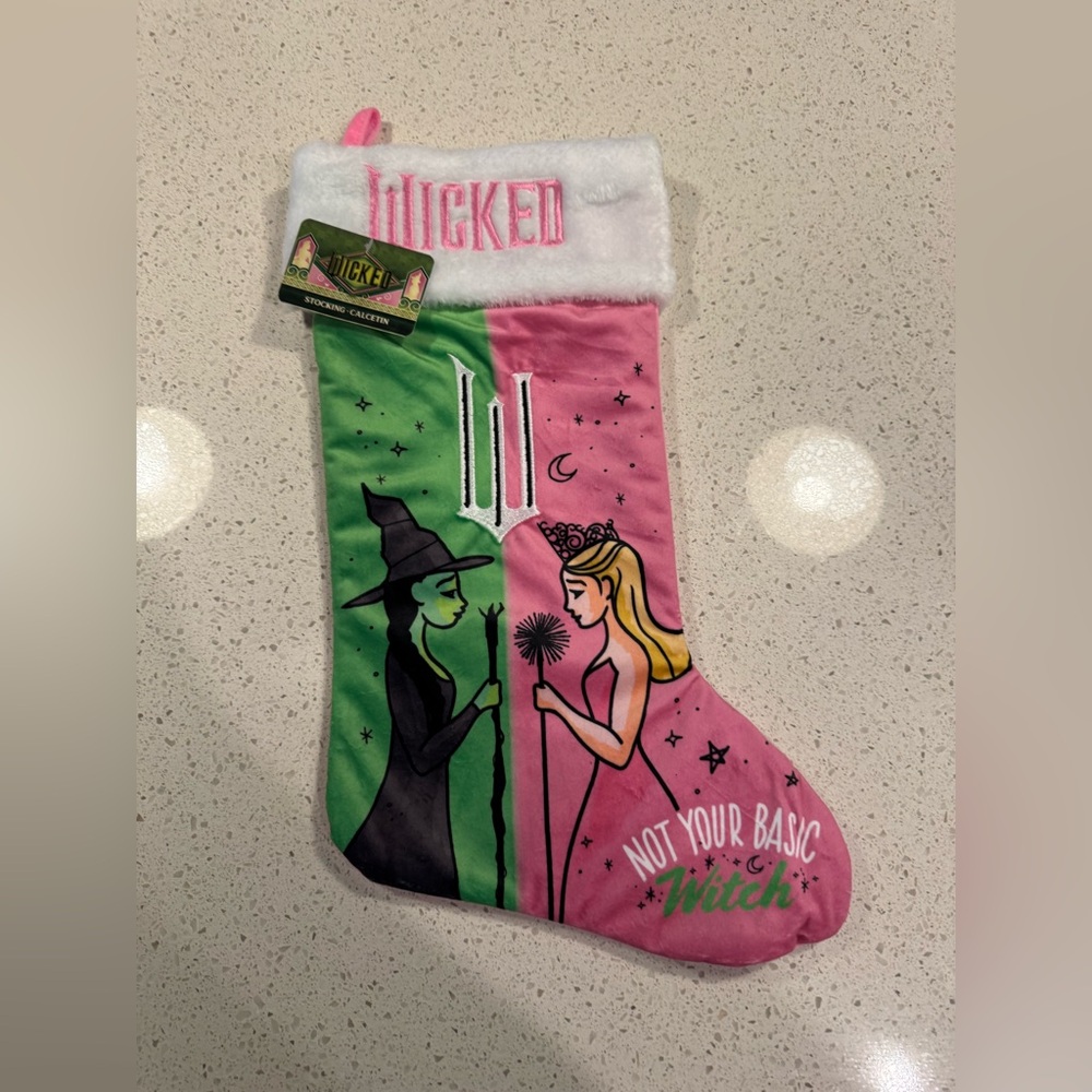Wicked Christmas Stocking ‘Not Your Basic Witch’ NWT Elphaba & Glinda